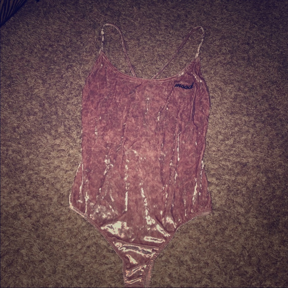 Wet seal pink Velvet  Bodysuit